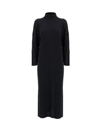 Panicale Black Ribbed Dress