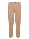 Incotex Beige Tapered Fit Trousers In Brown