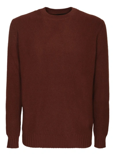 Dell'oglio Brown Round Neck Pullover