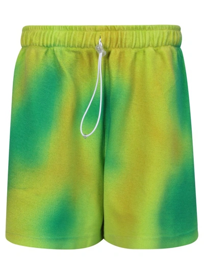 Bonsai Tie-dye Cotton Shorts In Green