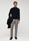 MANGO MAN 100% CASHMERE BRAIDED SWEATER NAVY