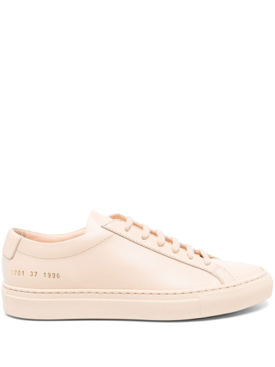 Common Projects Original Achilles Low Leather Sneakers In Orange