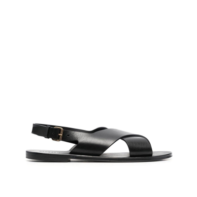 Saint Laurent Mojave Leather Sandals In Black