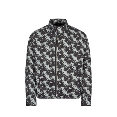 Stone Island Camouflage Windbreaker Bomber In Black