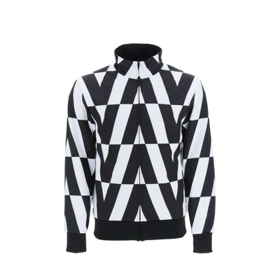 Valentino Logo Zipped Sweatshirt In Black