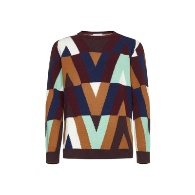 Valentino Wool And Cashmere Sweater In Brown