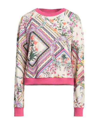 Cavalli Class Woman Sweatshirt Pink Size 4 Polyester, Elastane