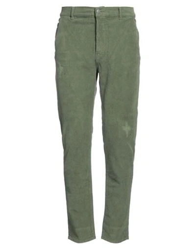 Grey Daniele Alessandrini Man Pants Military Green Size 36 Cotton, Elastane In Green