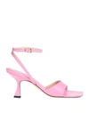 Wandler Woman Sandals Pink Size 10 Soft Leather In Pink