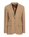 Gentryportofino Woman Blazer Beige Size 10 Viscose, Virgin Wool, Elastane In Beige
