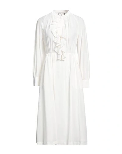 Paul & Joe Woman Midi Dress Off White Size 4 Silk In Off White