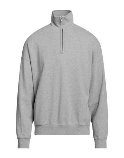 Sandro Relaxed-fit Zip-neck Organic-cotton Sweatshirt In Mocked Grey
