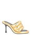 JW ANDERSON JW ANDERSON WOMAN SANDALS GOLD SIZE 8 SOFT LEATHER