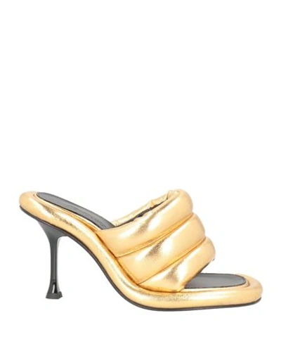 Jw Anderson Woman Sandals Gold Size 11 Soft Leather
