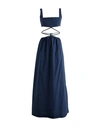 Agua By Agua Bendita Woman Long Dress Midnight Blue Size M Cotton In Blue