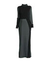 Mm6 Maison Margiela Woman Maxi Dress Dark Green Size M Cotton, Wool, Virgin Wool, Polyamide In Green