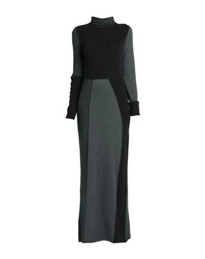 Mm6 Maison Margiela Woman Maxi Dress Dark Green Size M Cotton, Wool, Virgin Wool, Polyamide