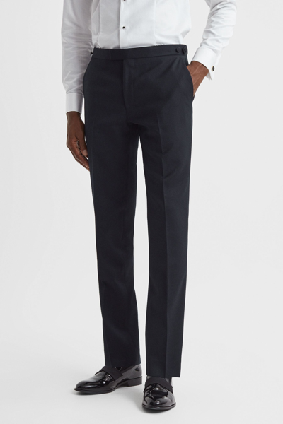 Reiss Deal - Navy Modern Fit Jacquard Trousers, 36