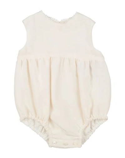 Dolce & Gabbana Newborn Girl Baby Bodysuit Ivory Size 3 Silk In White