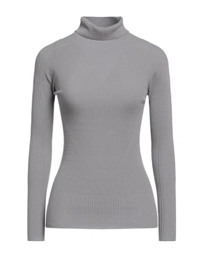 Giorgio Armani Woman Turtleneck Grey Size 14 Wool, Polyester