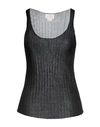 Nocold Woman Tank Top Black Size M Viscose, Polyester