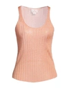 Nocold Woman Tank Top Orange Size L Viscose, Polyester In Orange