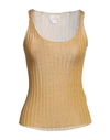Nocold Woman Tank Top Marigold Size M Viscose, Polyester In Yellow