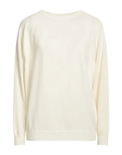Gentryportofino Woman Sweater Cream Size 6 Virgin Wool, Cashmere In White