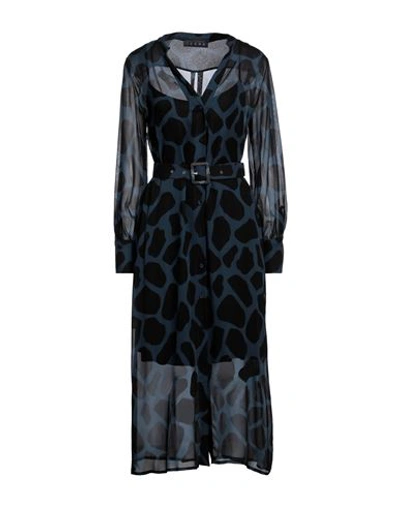 Icona By Kaos Woman Midi Dress Midnight Blue Size 6 Viscose