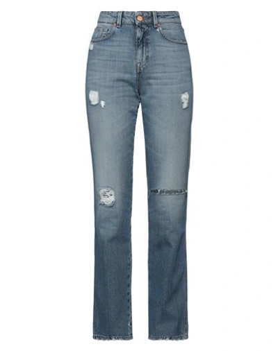 Pt Torino Woman Denim Pants Blue Size 28 Cotton, Lyocell