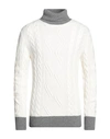 Mqj Man Turtleneck White Size 40 Polyamide, Wool, Viscose, Cashmere