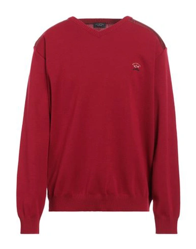 Paul & Shark Man Sweater Red Size Xxl Virgin Wool, Acrylic