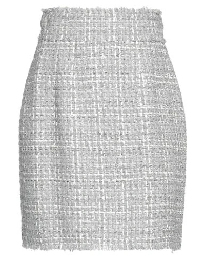 Dolce & Gabbana Woman Mini Skirt Grey Size 12 Synthetic Fibers, Viscose, Cotton, Polyester, Linen