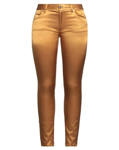 Just Cavalli Woman Pants Ocher Size 26 Cotton, Viscose, Elastane In Yellow