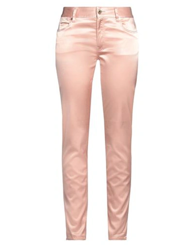 Just Cavalli Woman Pants Pink Size 24 Cotton, Viscose, Elastane