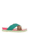 Mr & Mrs Italy Woman Espadrilles Emerald Green Size 8 Goat Skin In Green