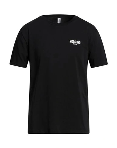 MOSCHINO MOSCHINO MAN T-SHIRT BLACK SIZE L COTTON, ELASTANE