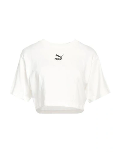 Puma Woman T-shirt White Size L Cotton, Polyester