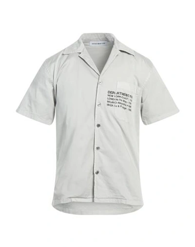 Department Five Department 5 Man Shirt Light Grey Size 15 ½ Cotton, Elastane