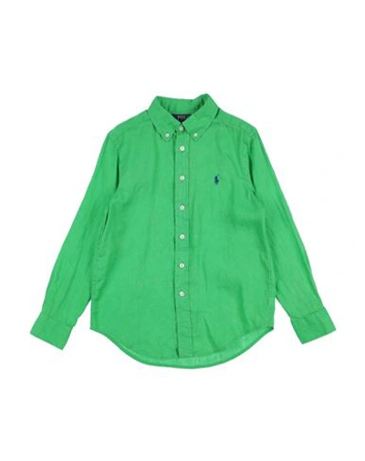 Polo Ralph Lauren Babies'  Linen Shirt Toddler Boy Shirt Green Size 4 Linen