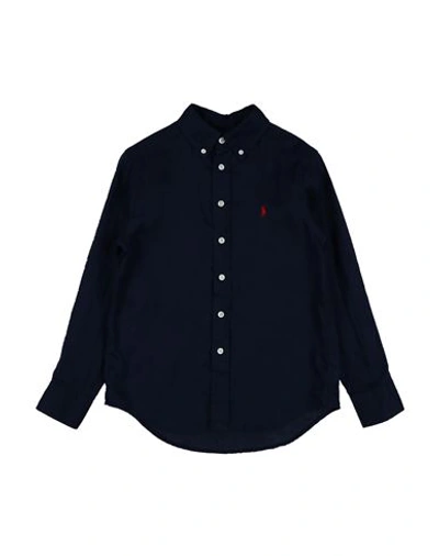 Polo Ralph Lauren Babies'  Linen Shirt Toddler Boy Shirt Navy Blue Size 4 Linen