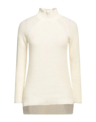 Gentryportofino Woman Turtleneck Cream Size 4 Virgin Wool, Cashmere In White