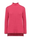 Gentryportofino Woman Turtleneck Fuchsia Size 10 Virgin Wool, Cashmere In Pink