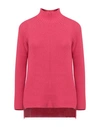 Gentryportofino Woman Turtleneck Fuchsia Size 6 Virgin Wool, Cashmere In Pink