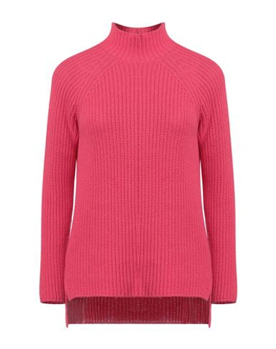 Gentryportofino Woman Turtleneck Fuchsia Size 10 Virgin Wool, Cashmere In Pink