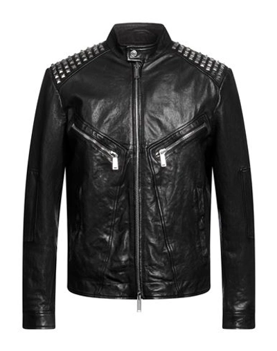 Dsquared2 Man Jacket Black Size 38 Ovine Leather
