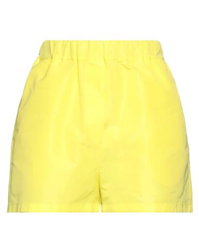 Msgm Woman Shorts & Bermuda Shorts Yellow Size 6 Polyester