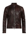 Stewart Man Jacket Dark Brown Size Xxl Lambskin In Brown