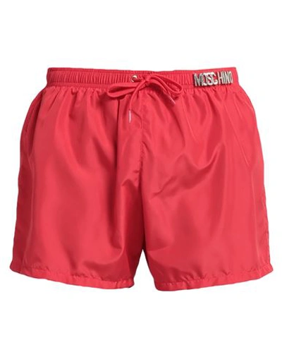 Moschino Man Swim Trunks Red Size Xs Polyester In Red