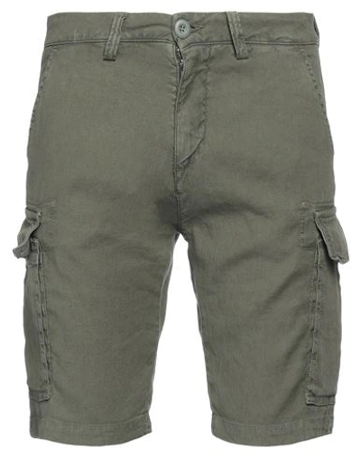 Modfitters Man Shorts & Bermuda Shorts Dark Green Size 31 Linen, Cotton, Elastane In Green